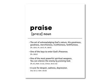 Bible Dictionary - Meaning of Praise Digital download printable art